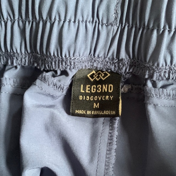 Women's Athletic Drawstring Elastic Waist Ice Blue Shorts - Picture 4 of 6